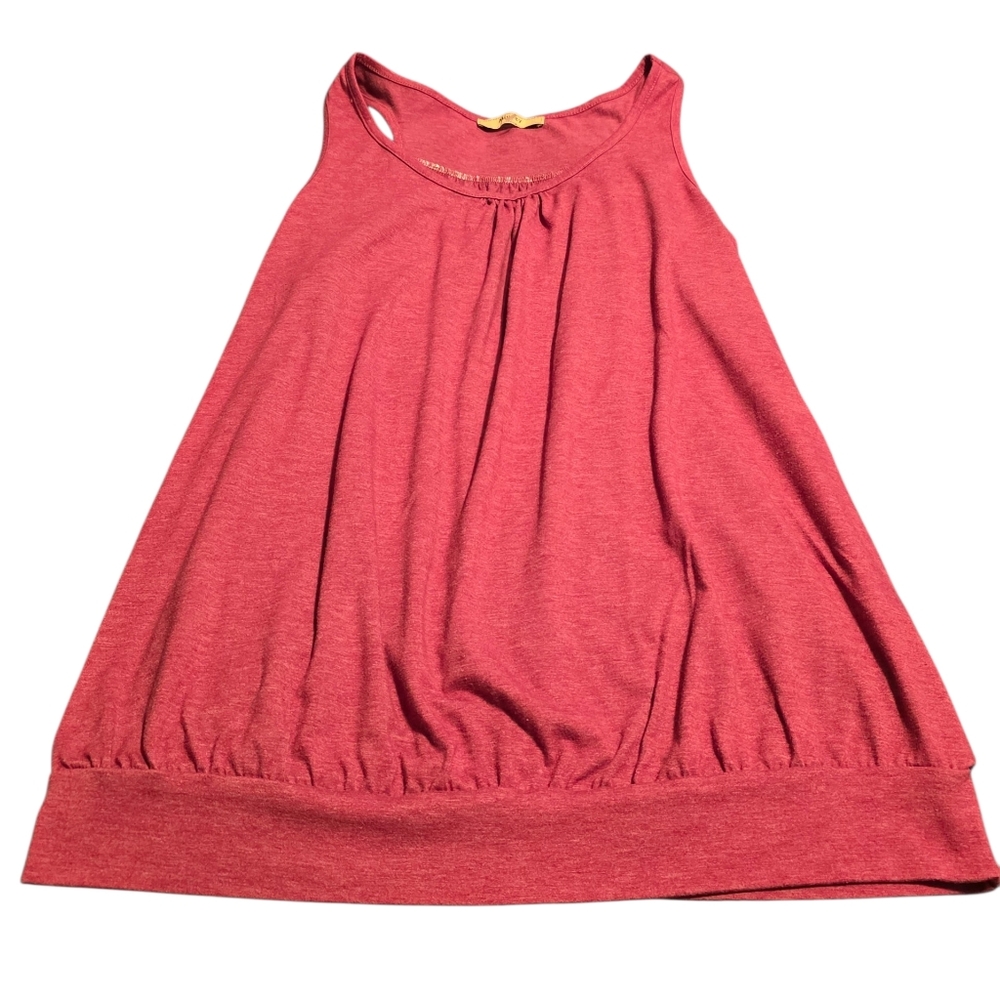 Miusey Draped Racerback Layering Tank Top Heathered Red Size XL EUC Y2K Style